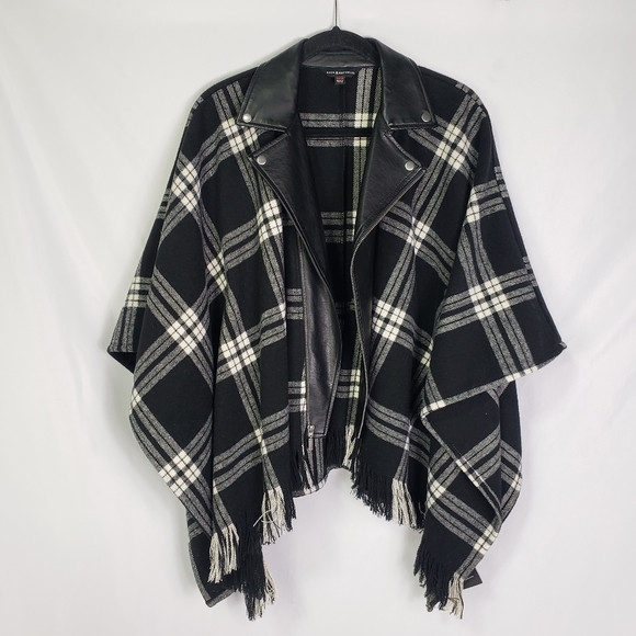 Rock & Republic Moto Style Poncho Jacket - Picture 2 of 16